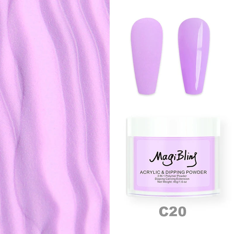 45g Large Acrylic Powder Red Brown Color Nail Extension Tip Engraving 3D Pattern Dust Powder Manicure Professional Nail Supplies