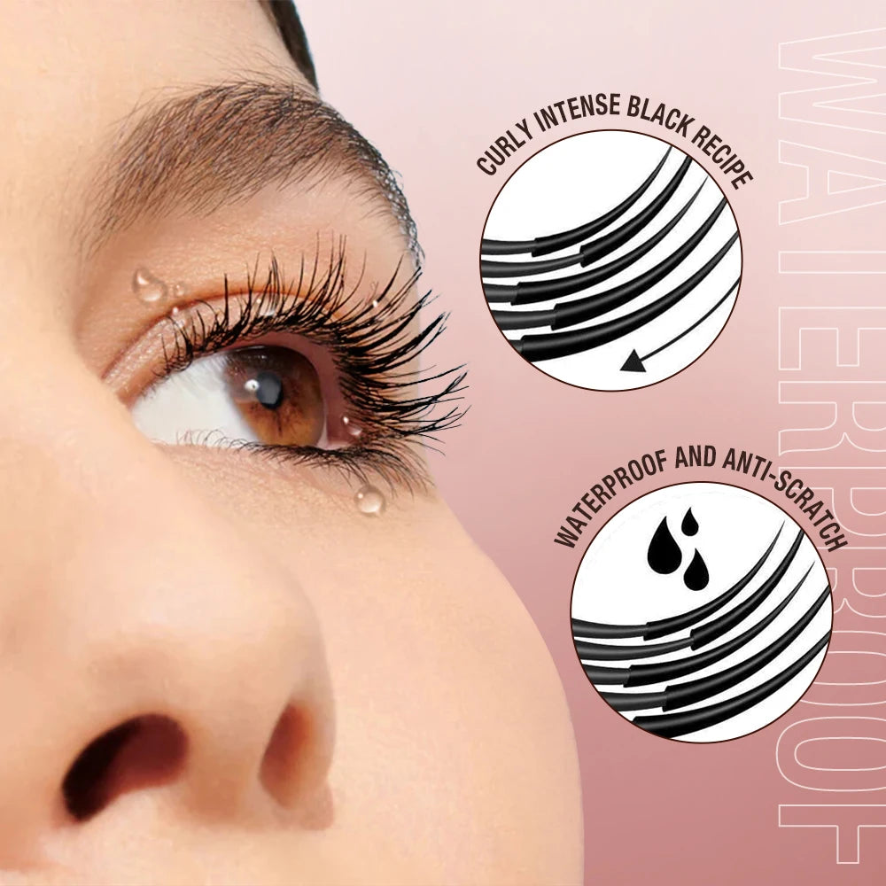 Mascara 4D fibres de soie waterproof volume et recourbant cils épais nourrissant extensions haute qualité
