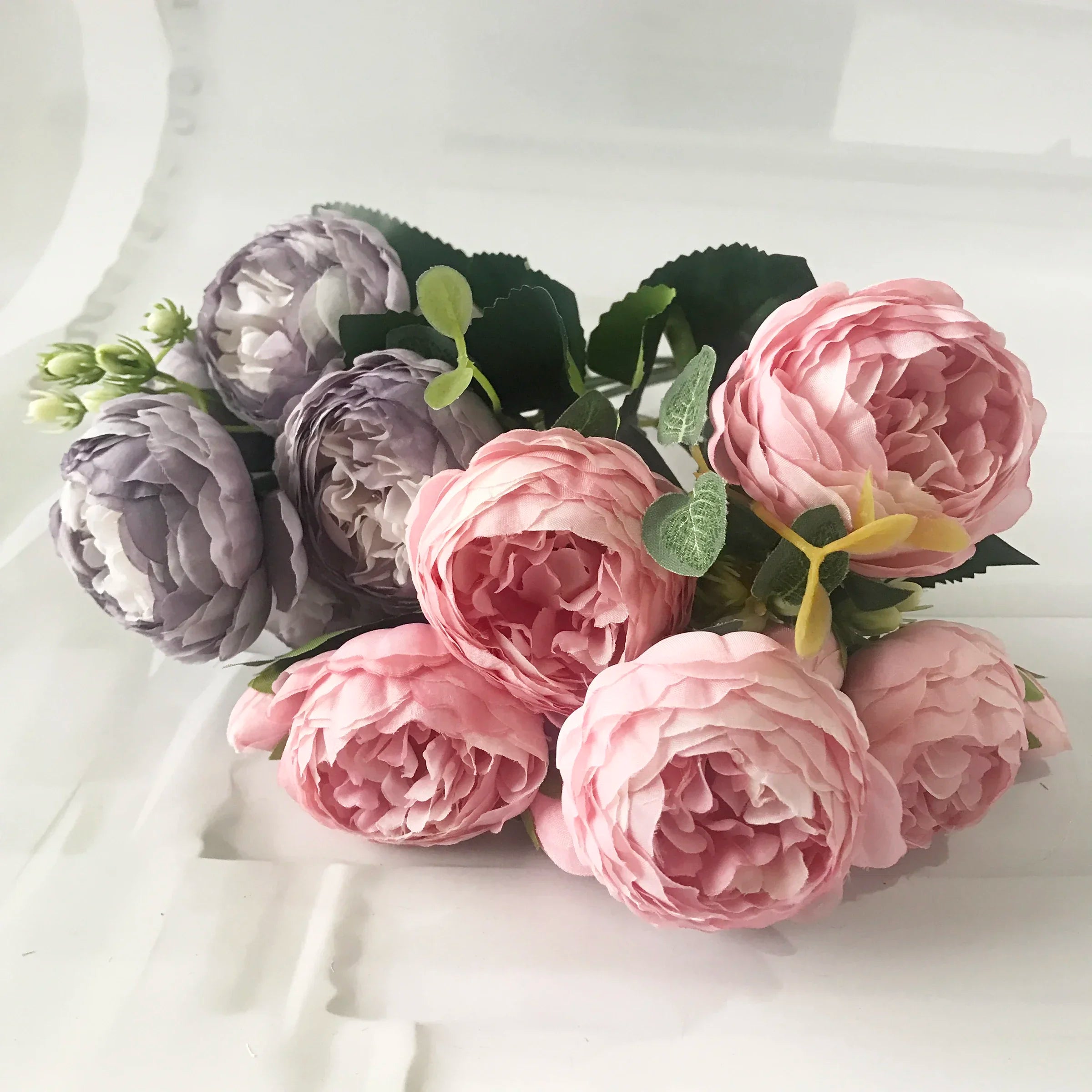 30CM Silk Peony Bouquet – Artificial Pink Flowers for Home & Wedding Décor