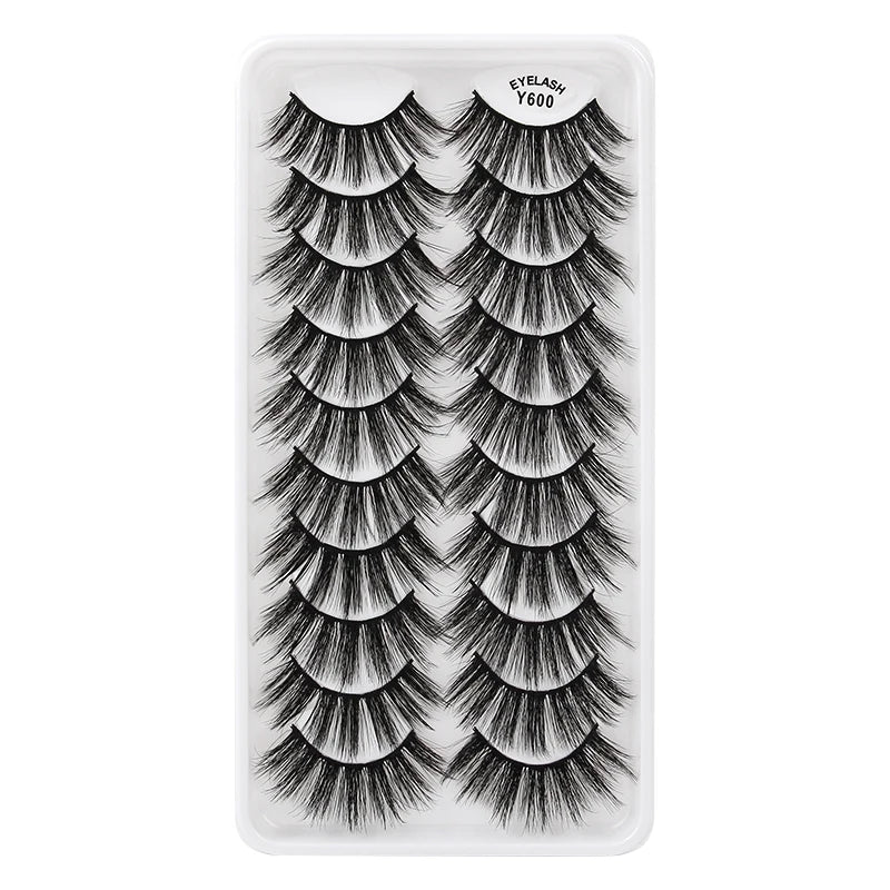 Lot de 10/8/5/3 Paires de Faux Cils 3D en Vison