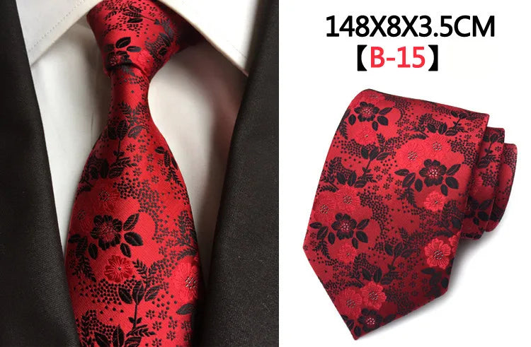 Cravate Homme en Soie 8 cm – Motif Floral Vert et Bleu, Jacquard, pour Costume, Mariage, Fête, Affaires, Cravate Formelle et Cadeau