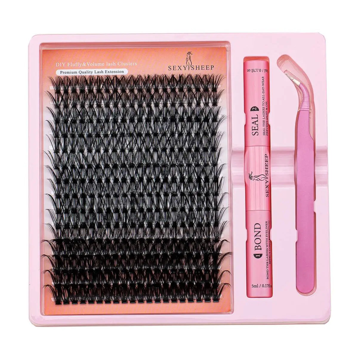 Kit Extension de Cils DIY – Clusters Individuels 8-16mm + Colle & Applicateur