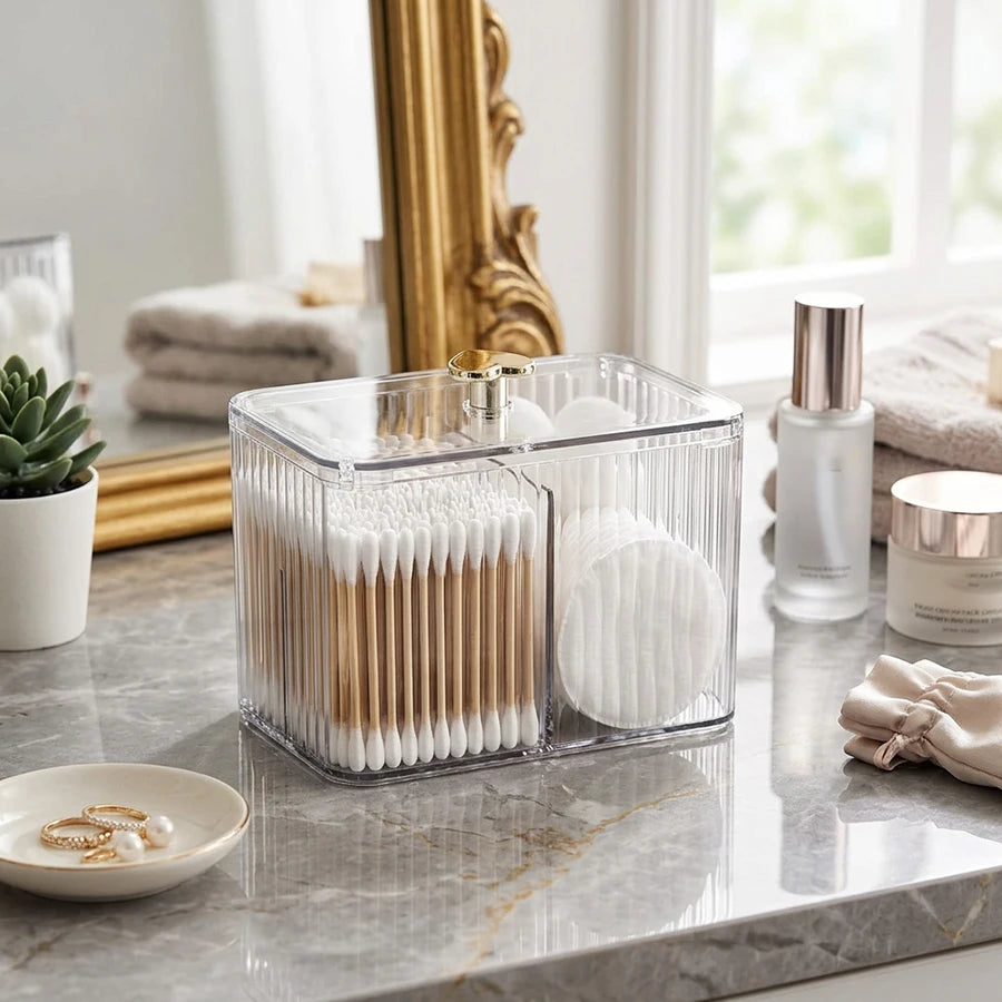 3-Compartment Cotton Pad & Qtip Organizer