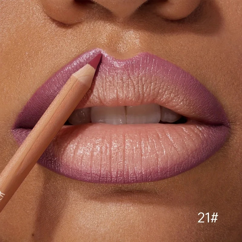 Rouge à Lèvres Mat + Crayon – Longue Tenue, Waterproof, Teintes Baies