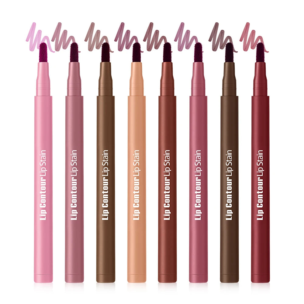 Crayon Lèvres 2-en-1 – Contour et Teinte, Anti-Bavure, Anti-Transfert, Hydratant, Double-Embout, Maquillage des Lèvres