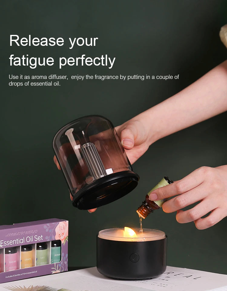 Portable Mini Aroma Diffuser – USB Essential Oil Humidifier with LED Night Light