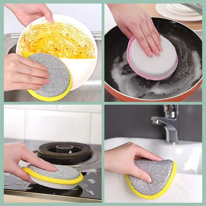 Reusable Double-Sided Dishwashing Sponges – Kitchen Cleaning Sponge Set
