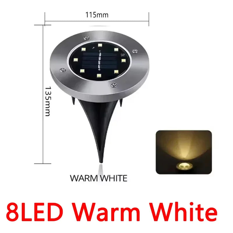 Solar Ground Lights – Outdoor LED Disk Lights for Garden & Pathway Décor