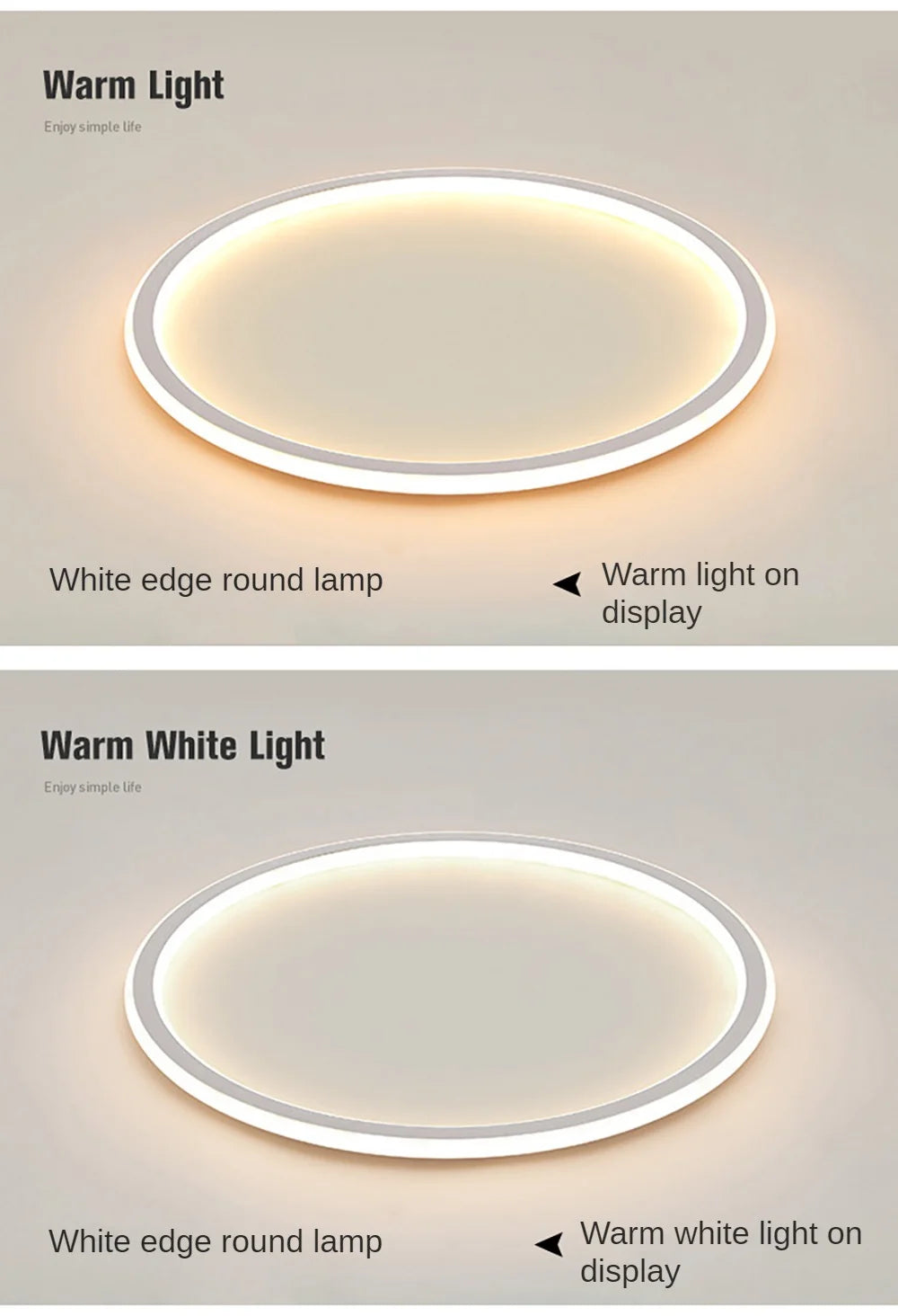 Modern LED Ceiling Light – Circular Flush Mount Fixture for Living Room, Bedroom & Hallway