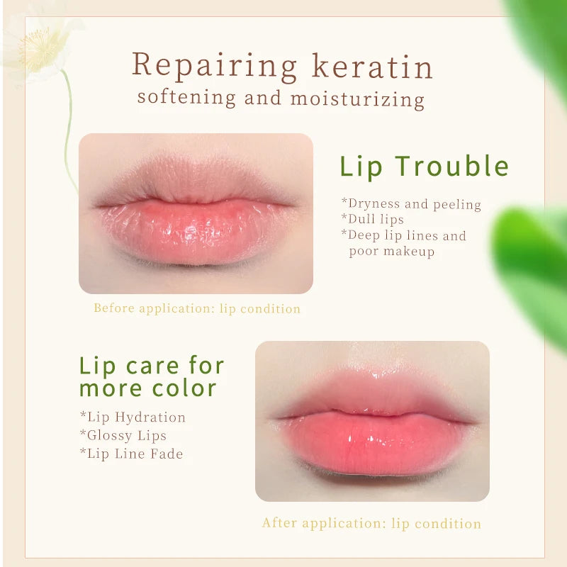 Rouge à Lèvres Gelée Cristal Fleurs – Longue Tenue, Nourrissant et Hydratant, Baume Anti-Fendillement, Gloss Changeant de Couleur selon la Température