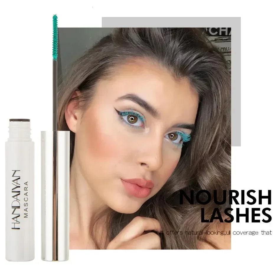 Mascara 12 couleurs waterproof séchage rapide cils recourbés et allongés bleu, rouge, violet, noir, blanc, doré