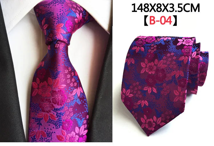 Cravate Homme en Soie 8 cm – Motif Floral Vert et Bleu, Jacquard, pour Costume, Mariage, Fête, Affaires, Cravate Formelle et Cadeau