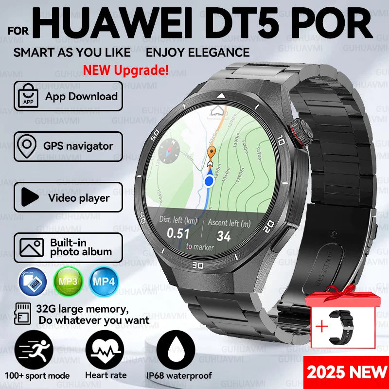 Montre connectée HUAWEI GT 5 Pro, mémoire de 32 go, AGPS Beidou, Navigation, écran saphir, vidéo HD, appel Bluetooth, nouveauté 2025