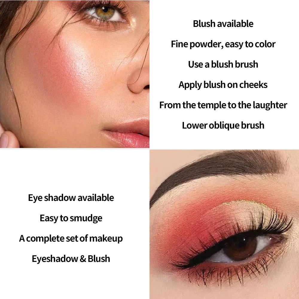 Palette de blush 7 couleurs – Pour highlight et contour, fini naturel perlé, mat et couvrance légère – Palette de maquillage