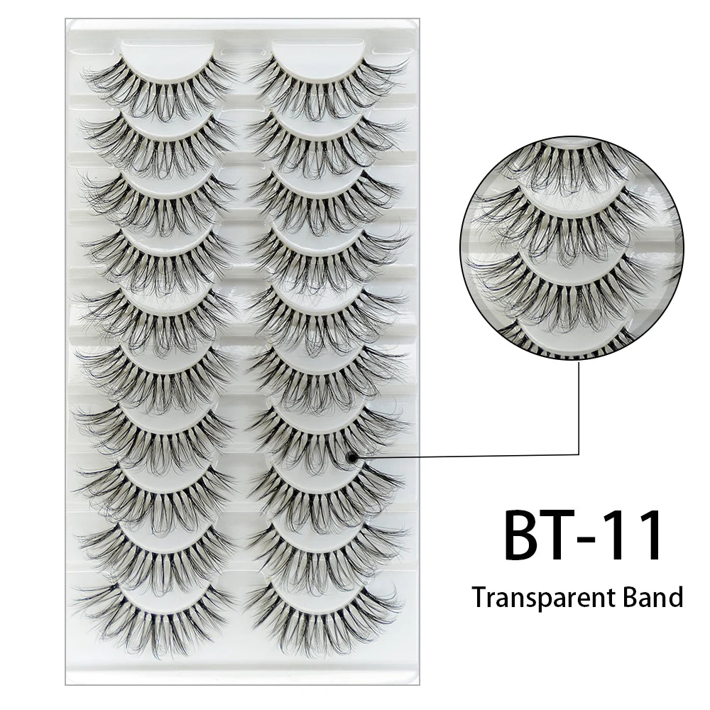 7 à 10 paires de cils – Cils 3D naturels, longs et volumineux, doux et légers – Faux cils sans cruauté pour maquillage