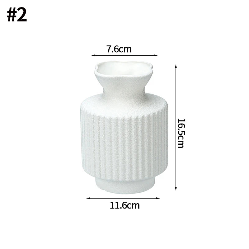 Modern White Decorative Vase – Minimalist Flower Vase for Home & Table Decor