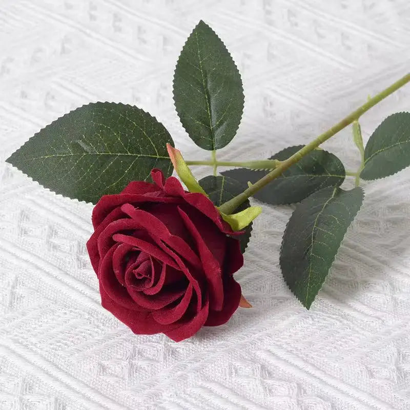 Artificial Rose Flower Stems – Realistic Red Roses for Home & Wedding Décor