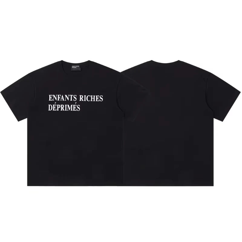 Haute qualité européenne et américaine haute rue marque à la mode ERD américain rétro impression lâche rétro couple à manches courtes T