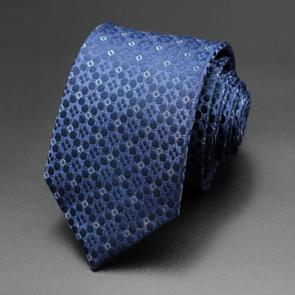 Cravate Homme Fantaisie – Motifs Floraux et Pois en Bleu, Rouge et Jaune, pour Affaires, Mariage et Cadeau Formelle