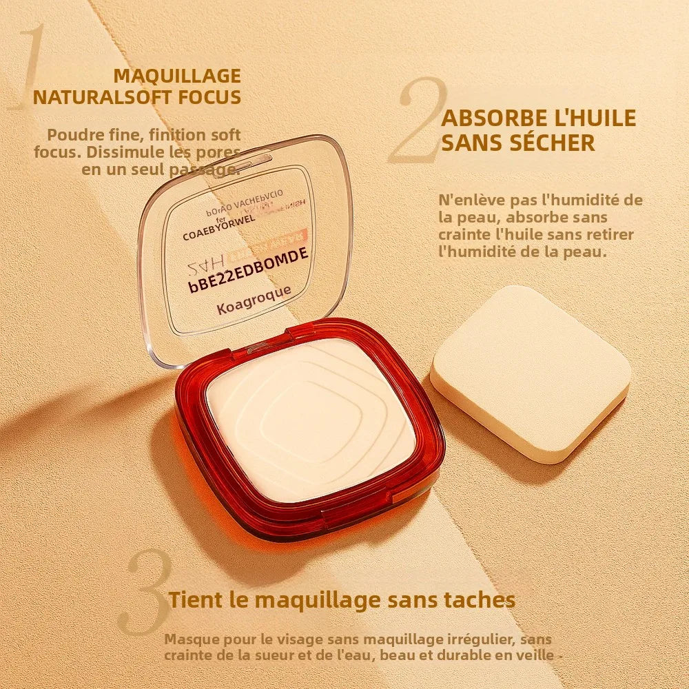 Poudre pressée matte waterproof – Couvrance totale, contrôle de l’huile, fond de teint léger 24 h, longue tenue, finition sans effet masque