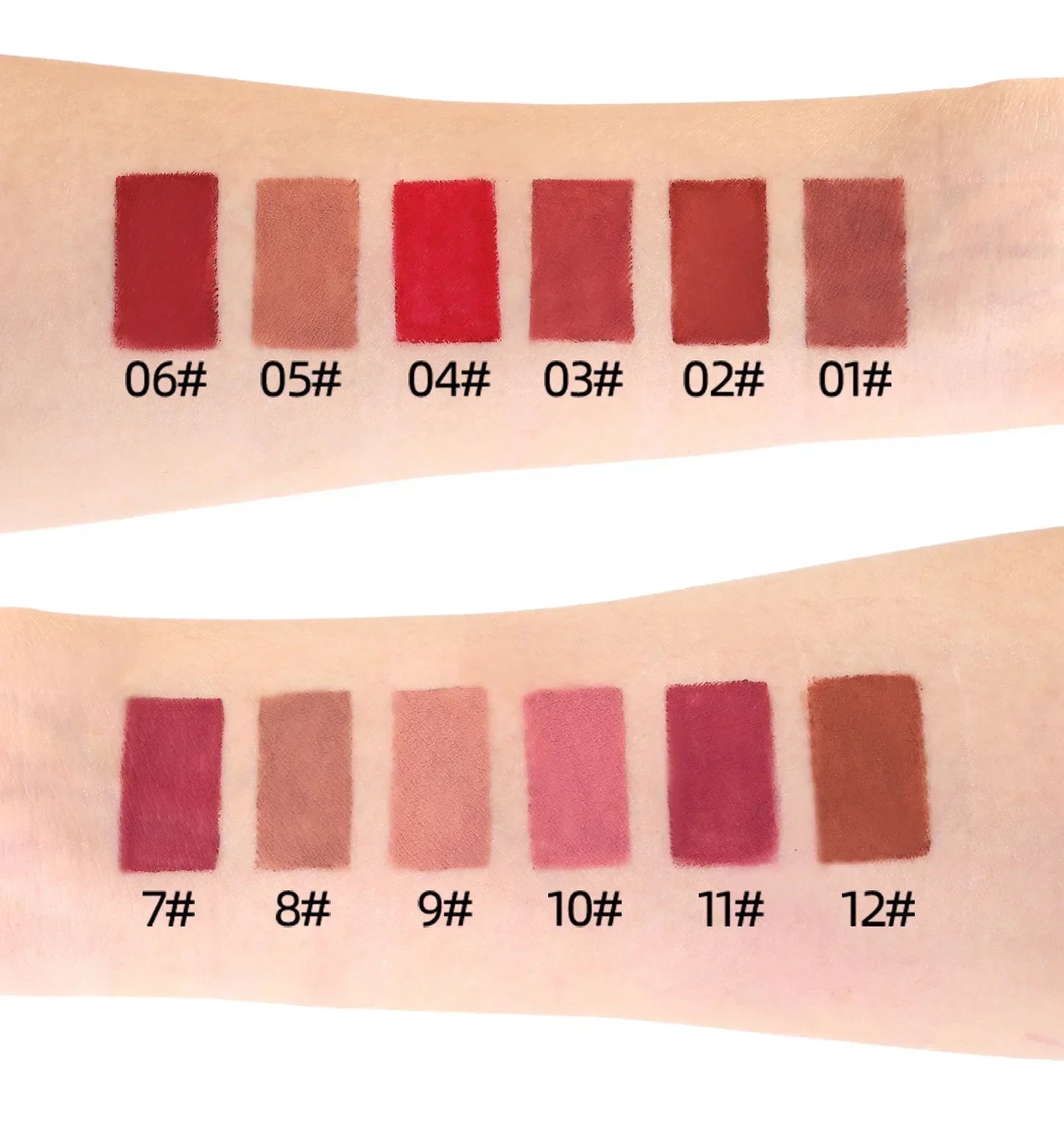 Set 12 Crayons à Lèvres Mat Nude – Longue Tenue, Waterproof, Haute Pigmentation, Crayon Contour, Outils Maquillage des Lèvres