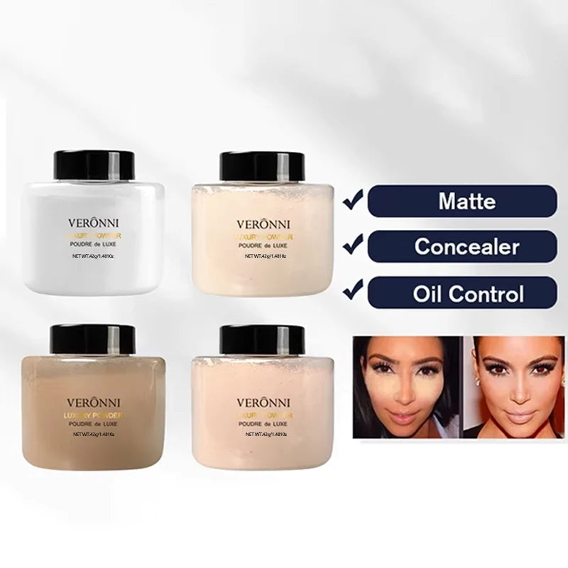 Poudre Libre Banane Réduit Pores et Rides Effet Mat Longue Tenue Maquillage Naturel