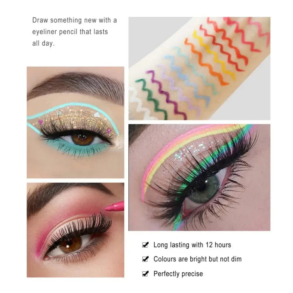 Set Crayons Eyeliner Crème – Waterproof, Longue Tenue, Gel Lisse, Maquillage des Yeux Professionnel, Couleurs Vibrantes