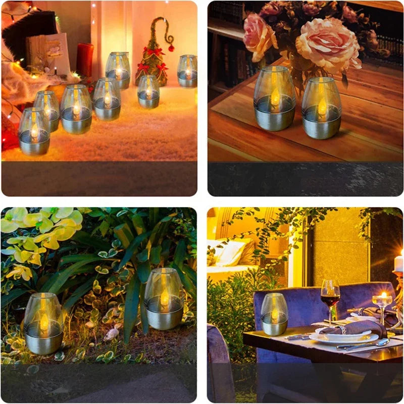 Solar LED Flameless Candles – Waterproof Outdoor Candle Lights for Garden & Wedding Decor