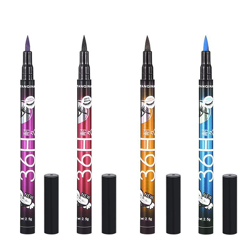 Eyeliner Liquide Noir — Formule **imperméable et longue tenue jusqu’à 36h**, séchage rapide sans bavure. Pointe fine et fluide pour un tracé précis et intense. Parfait pour un regard défini et un maquillage professionnel durable.