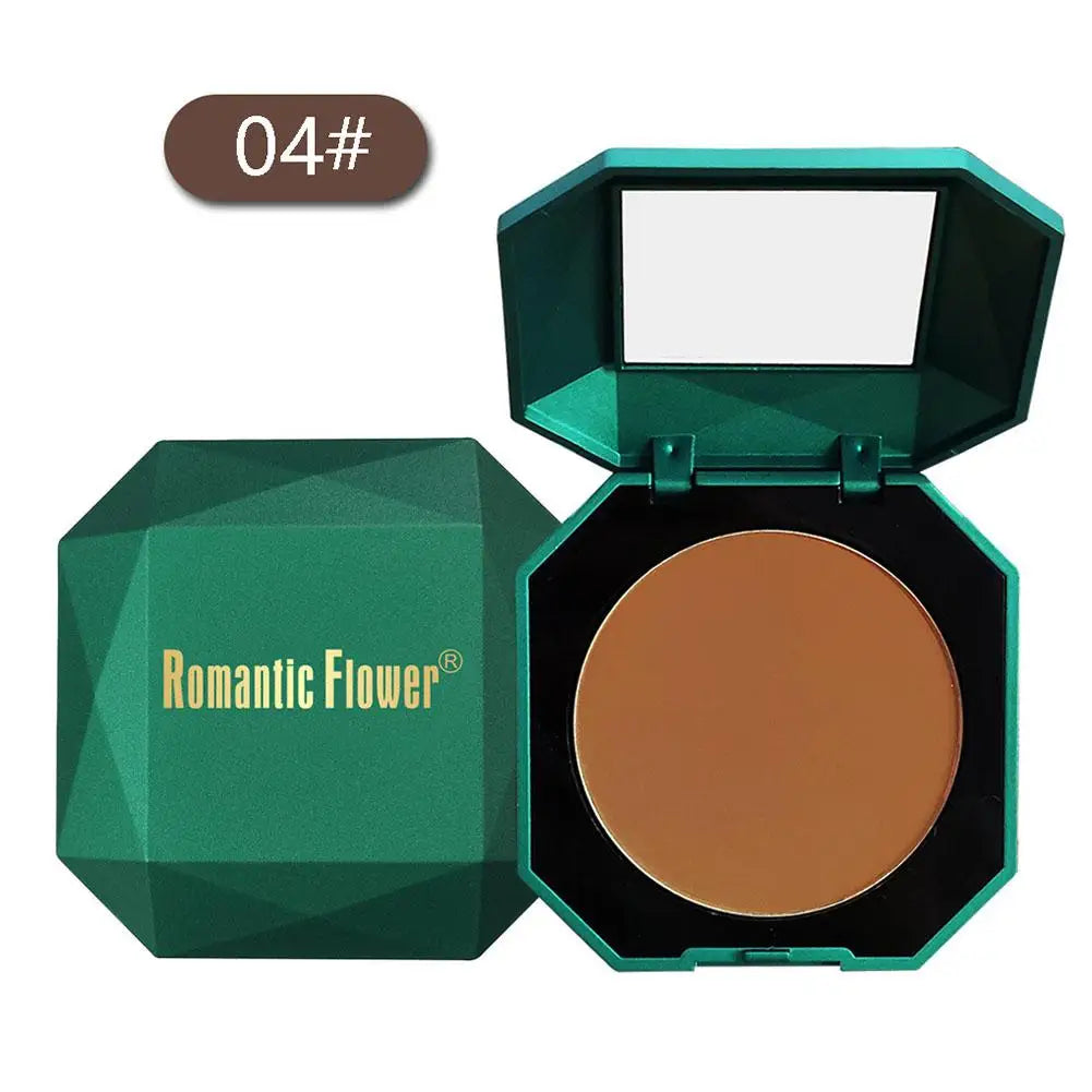 Poudre Pressée Foncée 4 Couleurs – Pour Peaux Sombres, Finition Mate, Tenue Longue Durée, Waterproof, Blush et Maquillage de Marque