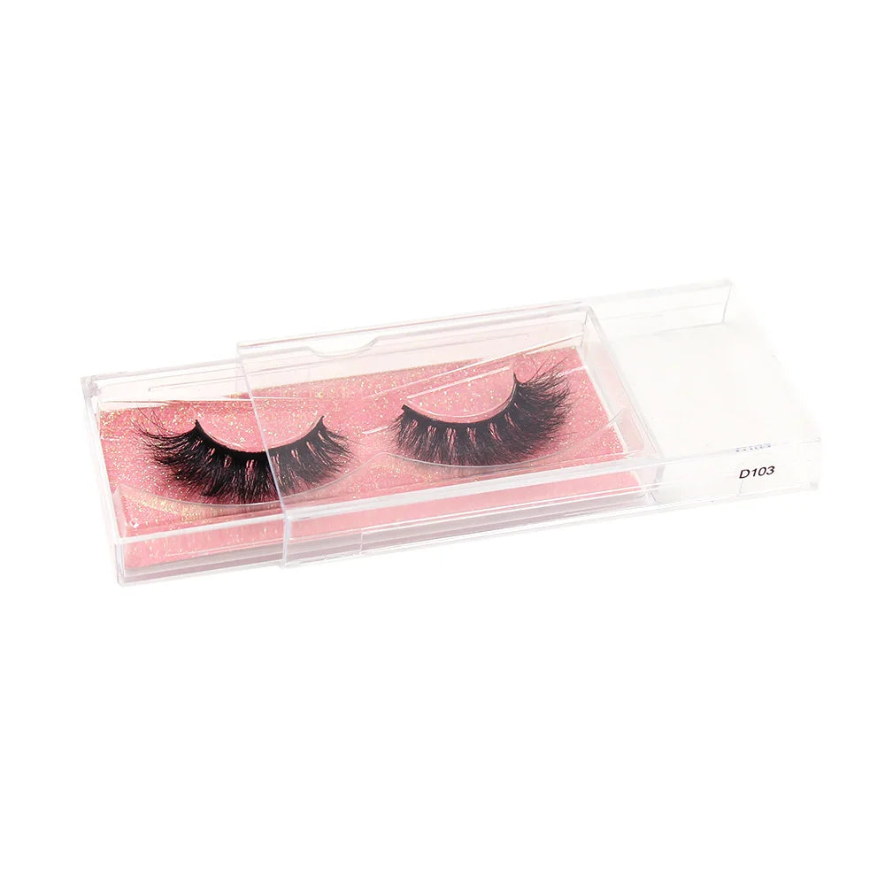 Cils 3D en vison – Cils naturels faits main, volumineux et doux, longs – Extension de cils en vrai vison pour maquillage D103