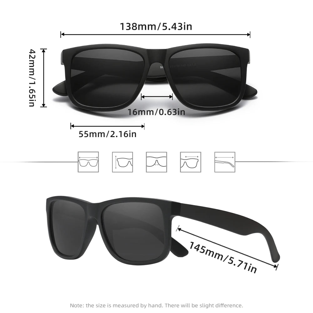 « Lunettes de soleil  – Unisexes, Carrées & Polarisées UV400 »
