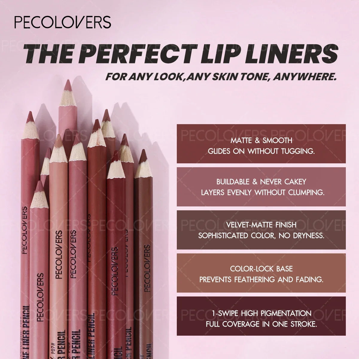 1 Pièce Crayon à Lèvres Mat – Glisse Facile, Longue Tenue, Plusieurs Couleurs, Idéal pour Usage Quotidien