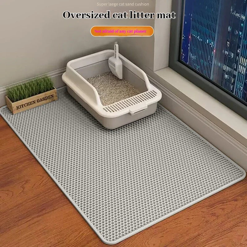 2-Layer Cat Litter Mat – Waterproof Non-Slip Litter Trapping Mat