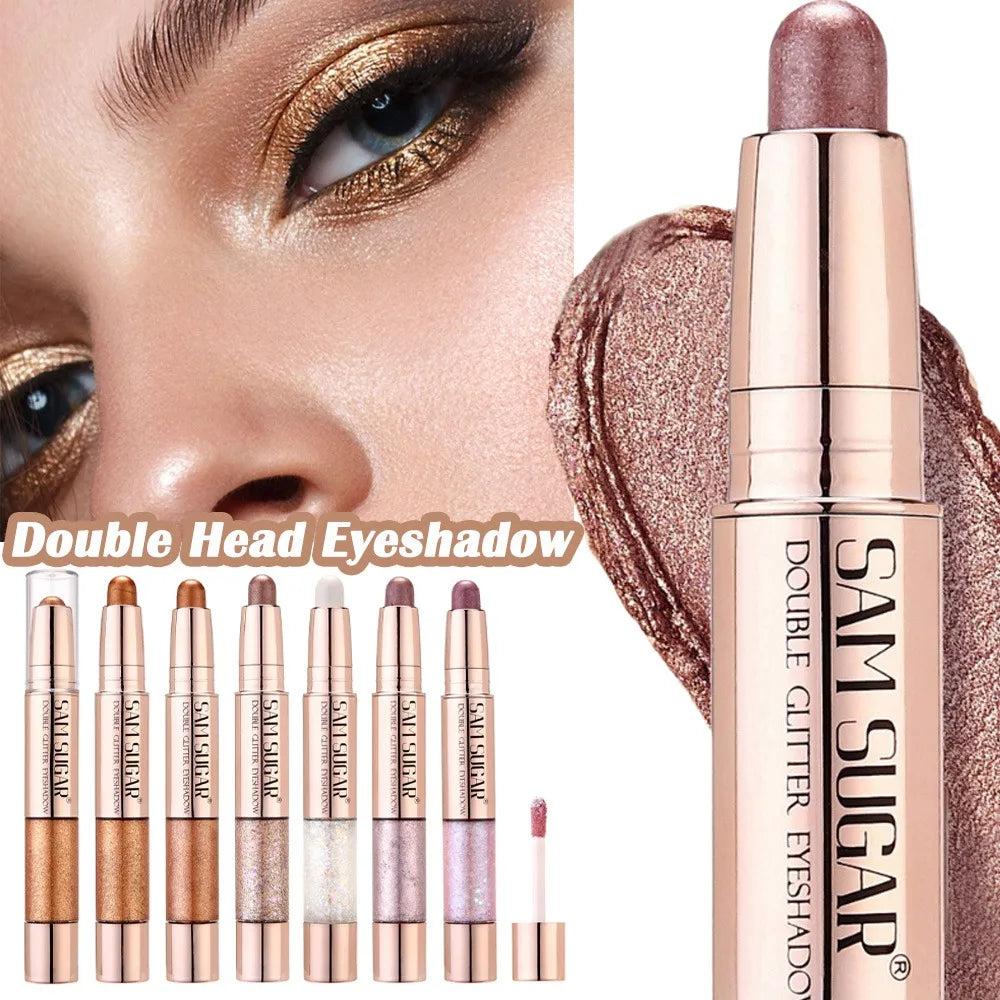Crayon fard à paupières liquide double embout, nacré, contouring soyeux, scintillant, waterproof, longue tenue, maquillage fête