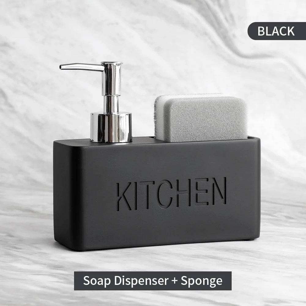 Modern Kitchen Soap Dispenser Set – Sponge & Brush Organizer