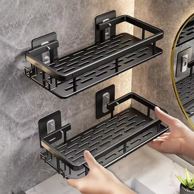 Wall Mounted Bathroom Shower Rack – Corner Shampoo & Towel Storage Shelf