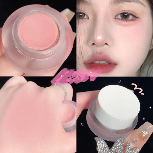 Blush Pâte Pêche — Texture Argile Mousse, Nude Naturel, Fini Mat, Teinte Monochrome pour Joues et Yeux, Extension Rétractable, Violet