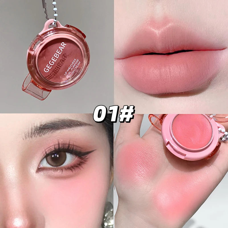 Blush Crème Mat Rose-Violet — Multi-usage pour Lèvres et Joues, Rouge à Lèvres Texture Boue, Blush Monochrome, Illumine le Visage, Application Facile, Maquillage Rouge
