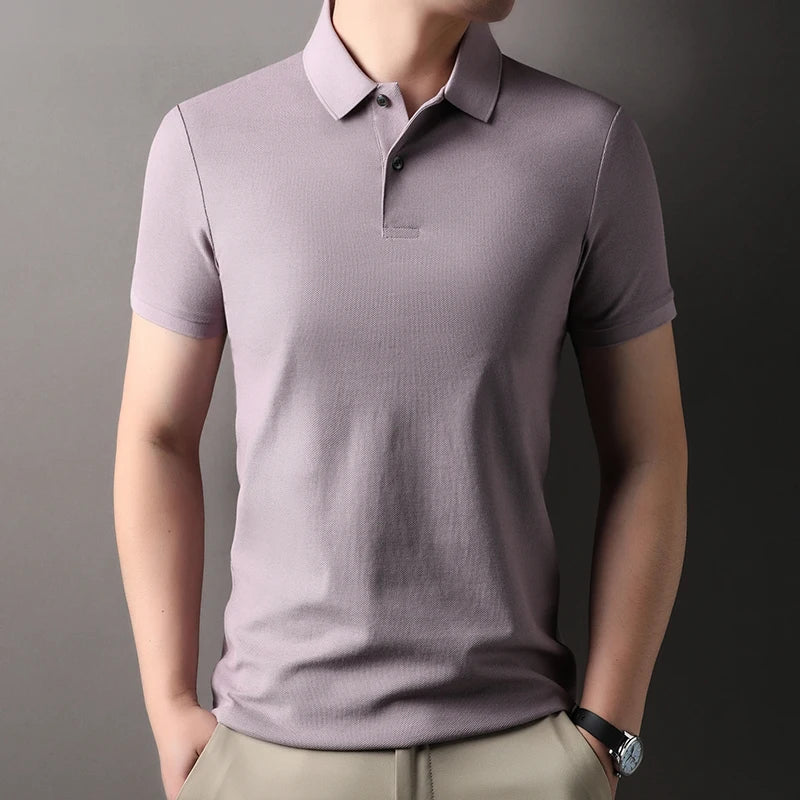 Polo à manches courtes pour hommes, 100% pur coton, mode d'été, classique, couleur unie, confortable, golf, T-shirt style décontracté, offre spéciale