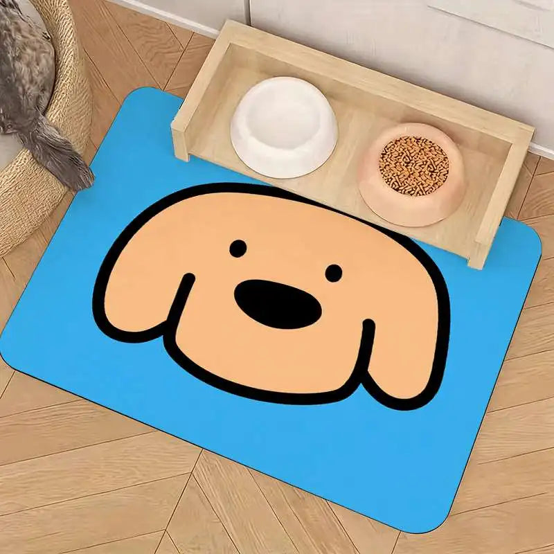 Non-Slip Pet Feeding Mat – Washable Anti-Spill Food & Water Placemat