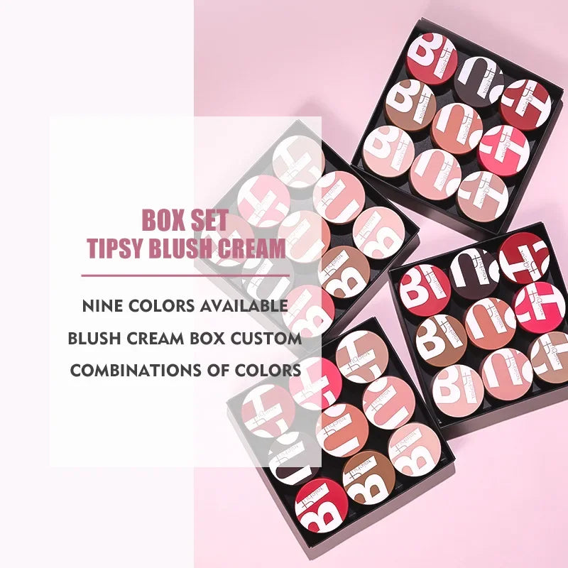 Nouveau set de blush 9 couleurs – Palette pêche, pigments minéraux pour joues, poudre de maquillage – Contour professionnel et blush rose
