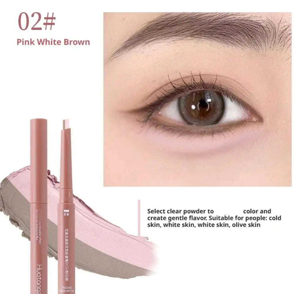Crayon illuminateur double embout effet ver à soie couché, stylo maquillage, contour des yeux liquide nude, eyeliner et fard à paupières, stick illuminateur pour les yeux