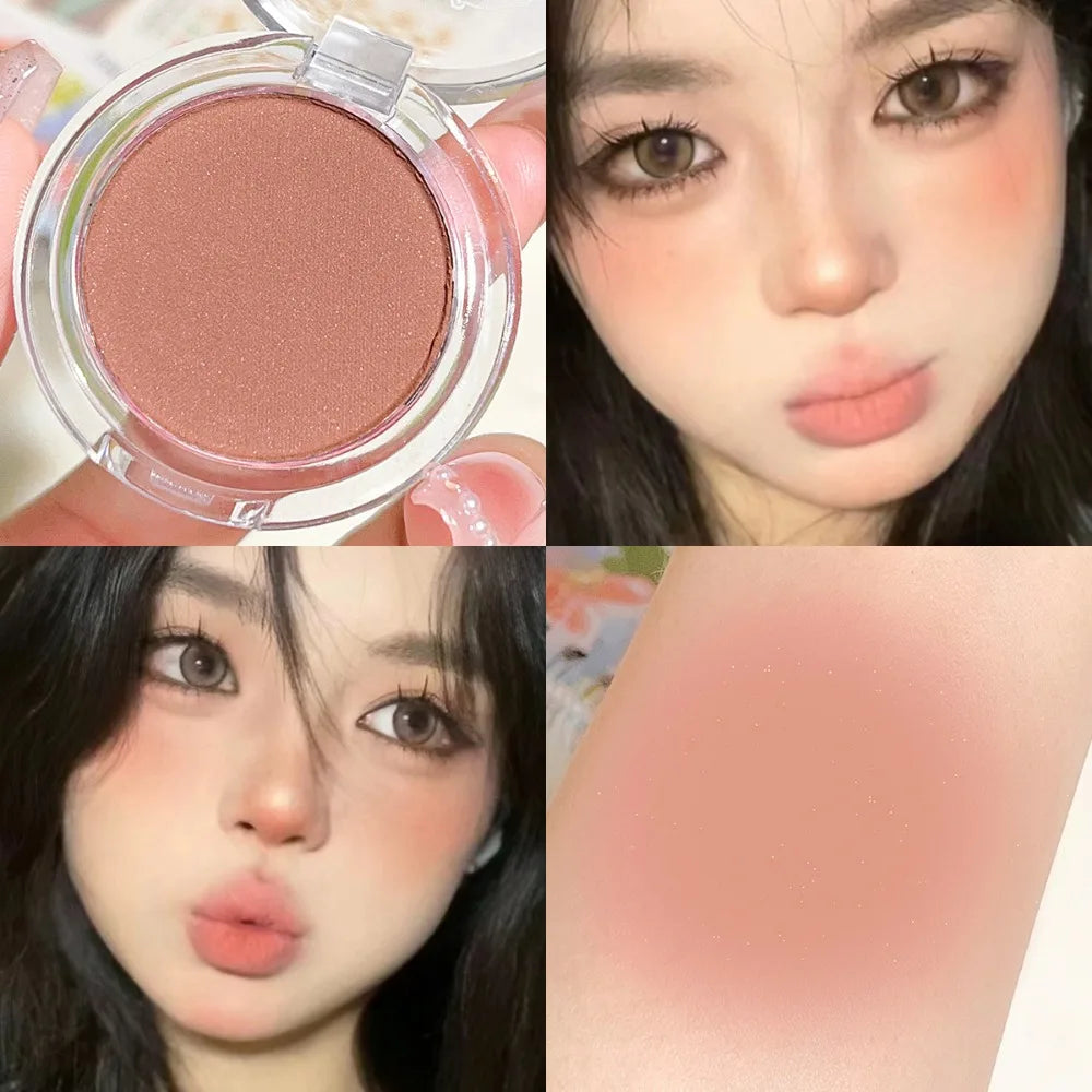 Blush mono couleur mat – Teinte naturelle pour les joues, illumine le visage, waterproof – Contouring, poudre blush, maquillage féminin