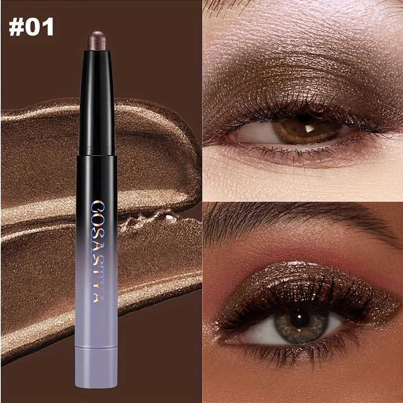 Crayon fard à paupières marron neutre métallique, crème magique scintillante, illuminateur yeux, crayon surligneur et eyeliner