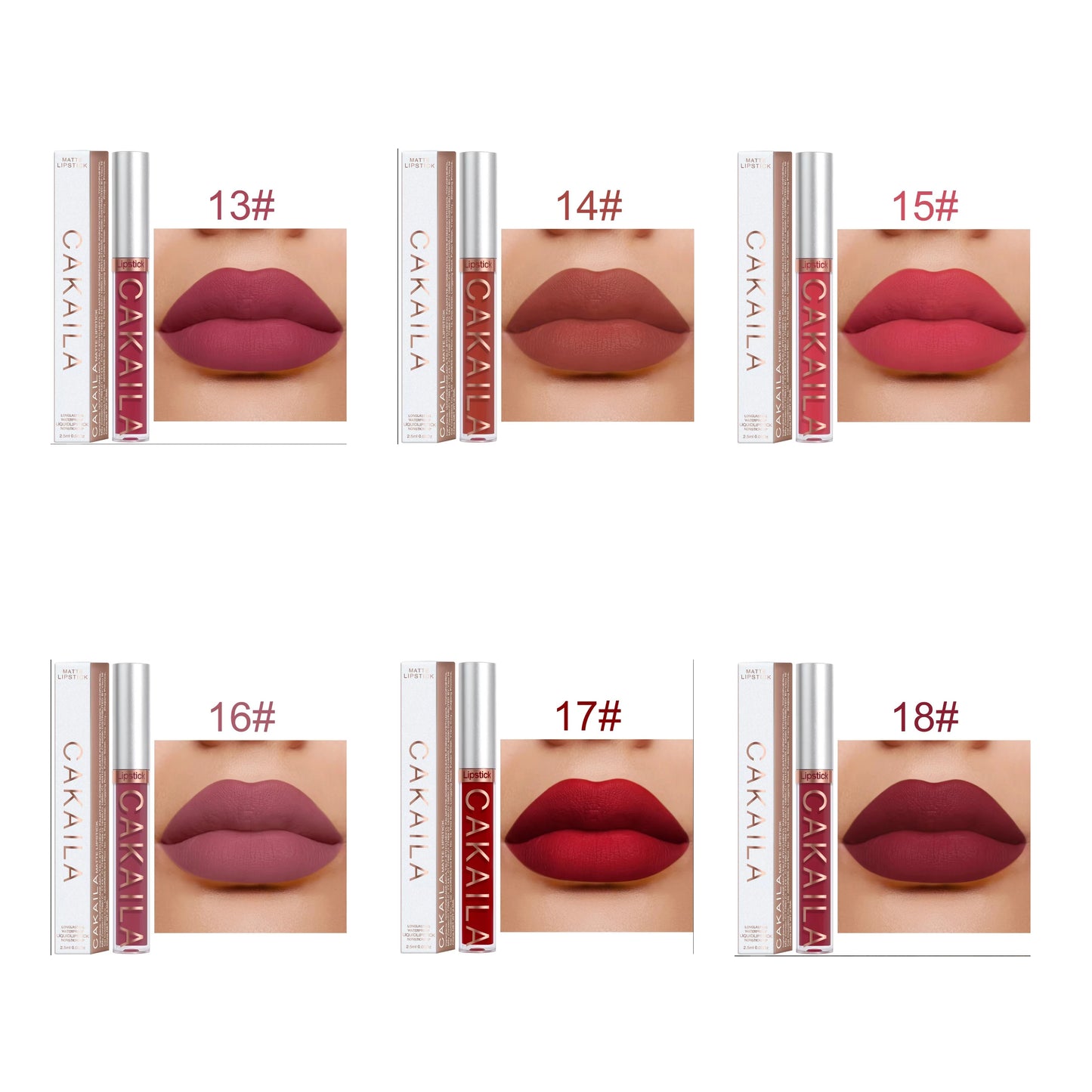 Rouge à lèvres 18 couleurs – Finition mate | Waterproof et non collant | Gloss longue tenue pour lèvres élégantes