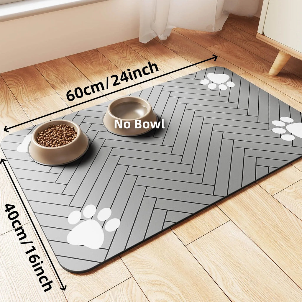 Absorbent Pet Feeding Mat – Waterproof Food & Water Bowl Placemat