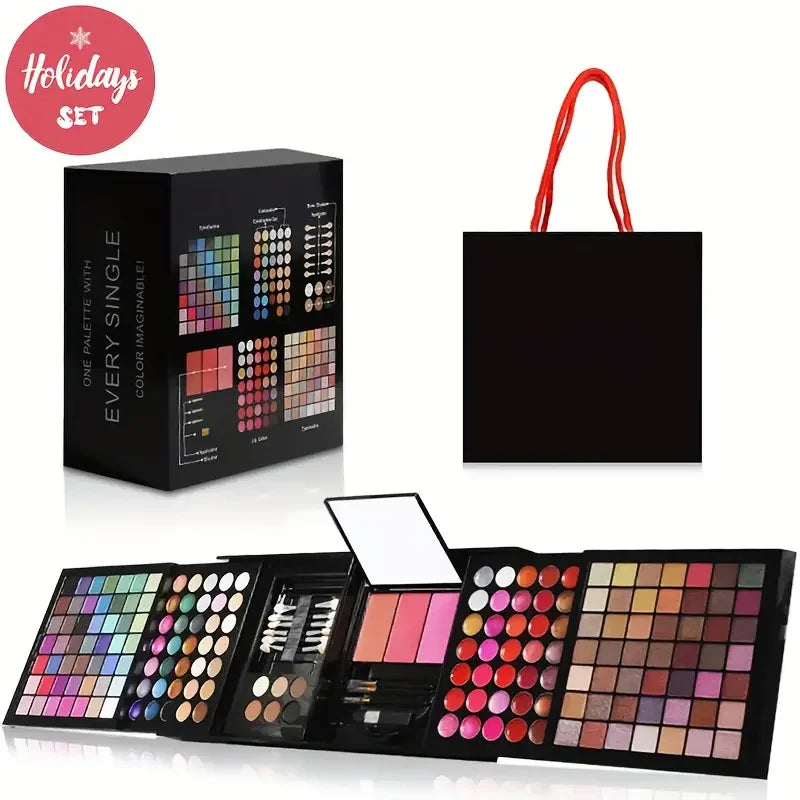 **« Set maquillage 177 couleurs – Palette fards à paupières, blush, gloss, anti-cernes, tout-en-un avec miroir »**