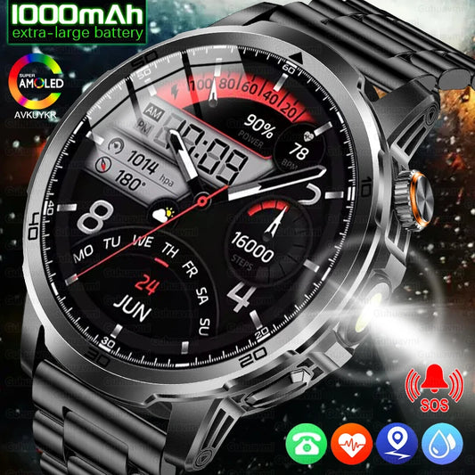 2026 nouveau T-REX3 montre intelligente extérieure 1.85 pouces AMOLED 1000mAh grande batterie 5ATM étanche appel vocal sport hommes Fitness Bracelet