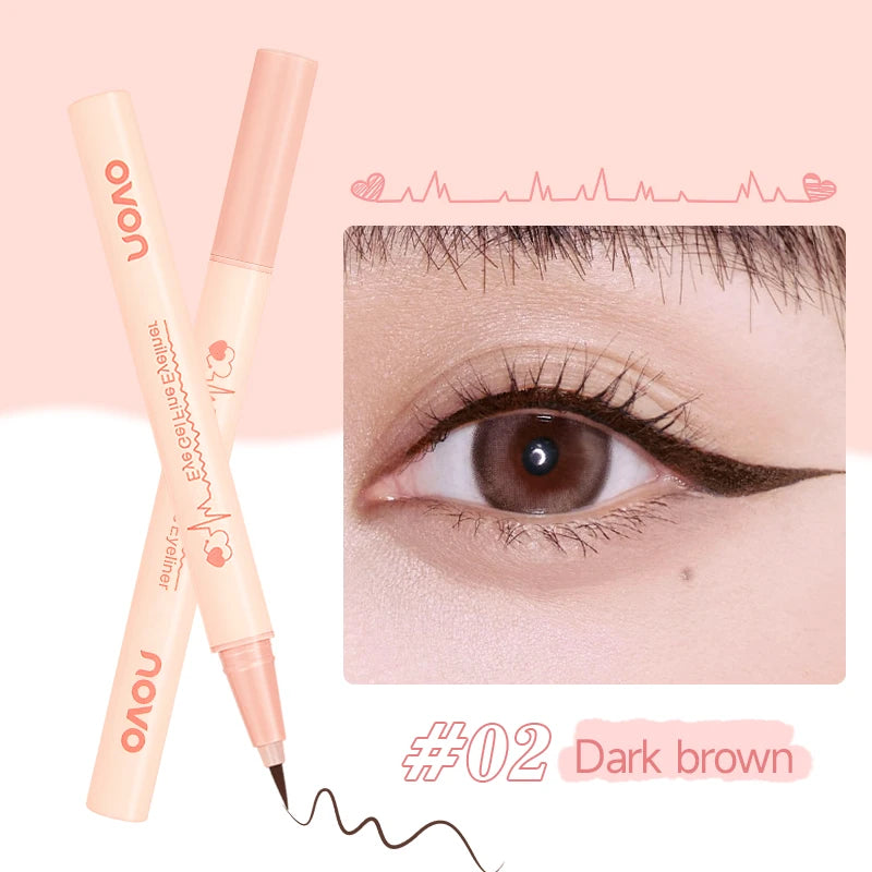 Set 2 pcs – crayon eyeliner et sourcils noir, longue tenue, waterproof, application facile, finition naturelle, lisse, outil beauté